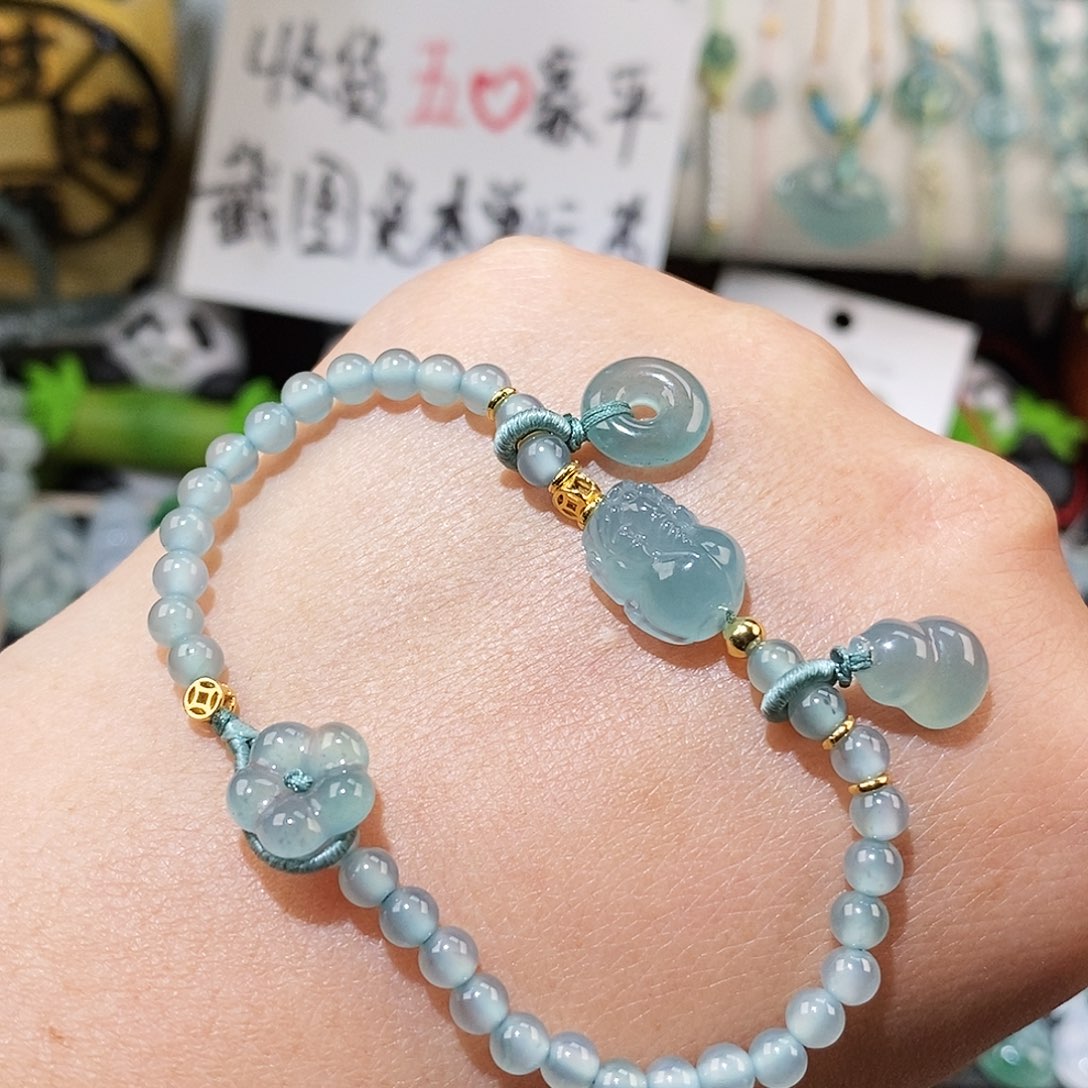 翡翠未镶嵌颈饰貔貅平安扣手链16