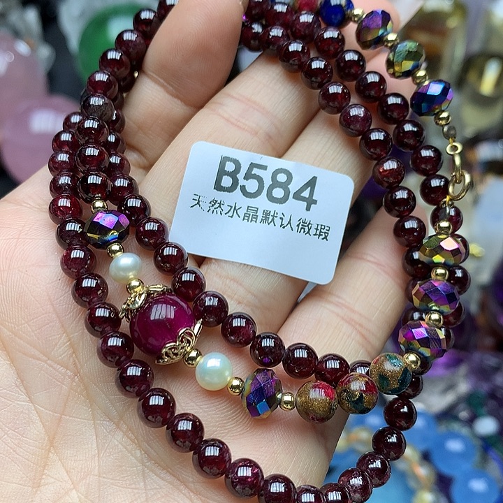 石榴石项链未镶嵌摆件