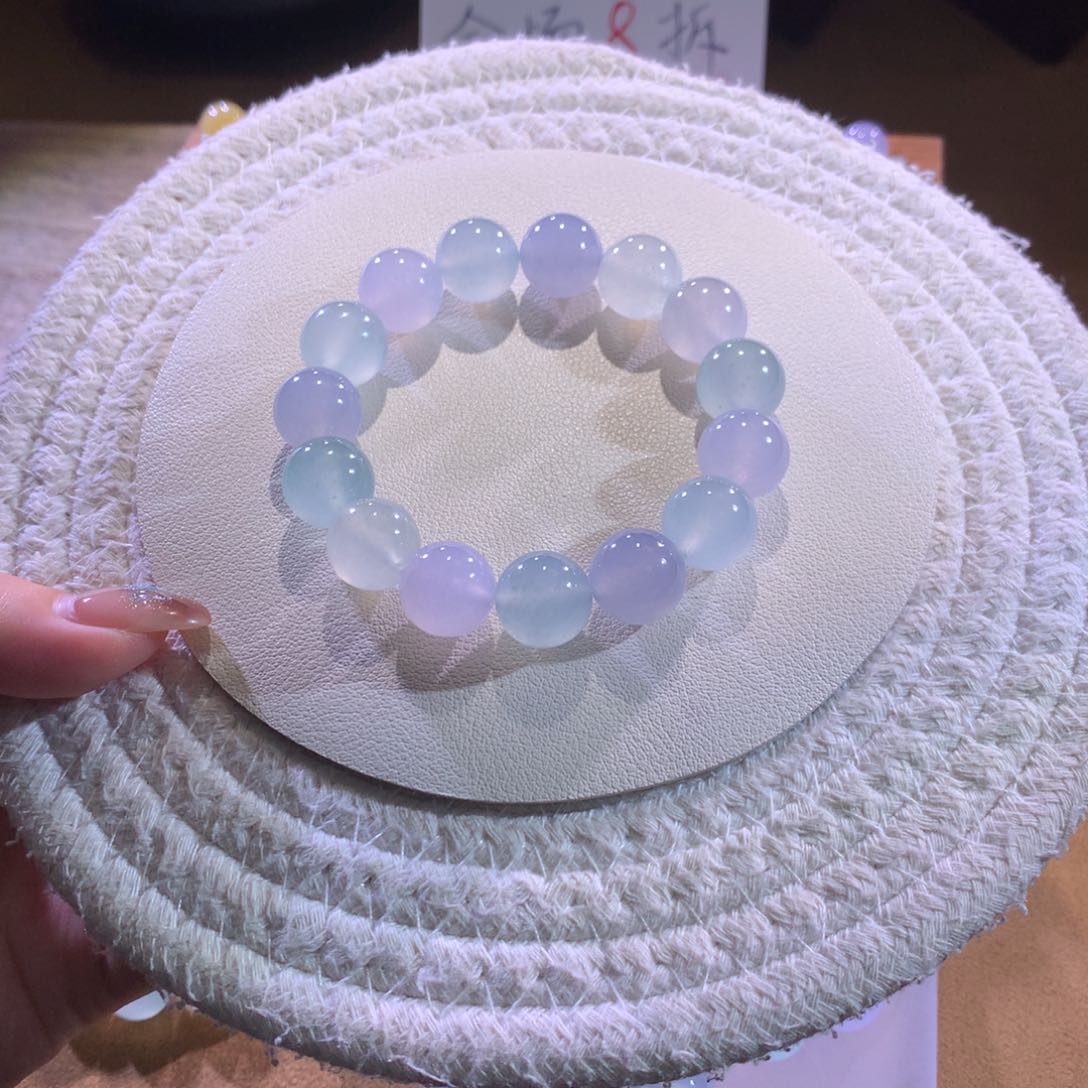 散珠翡翠天然缅a风铃花粉嫩色系马卡龙13mm