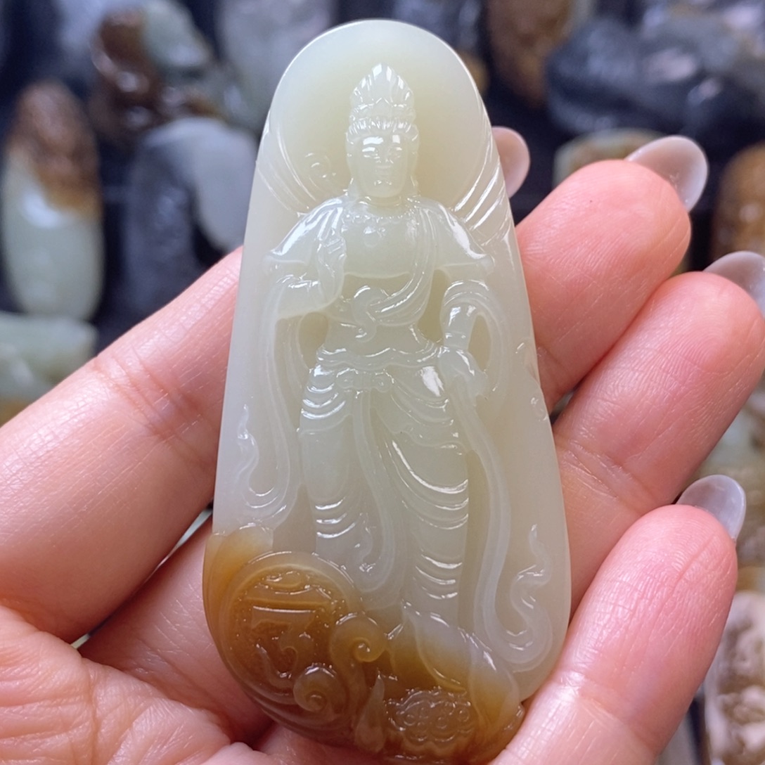 花***白未镶嵌和田玉挂件