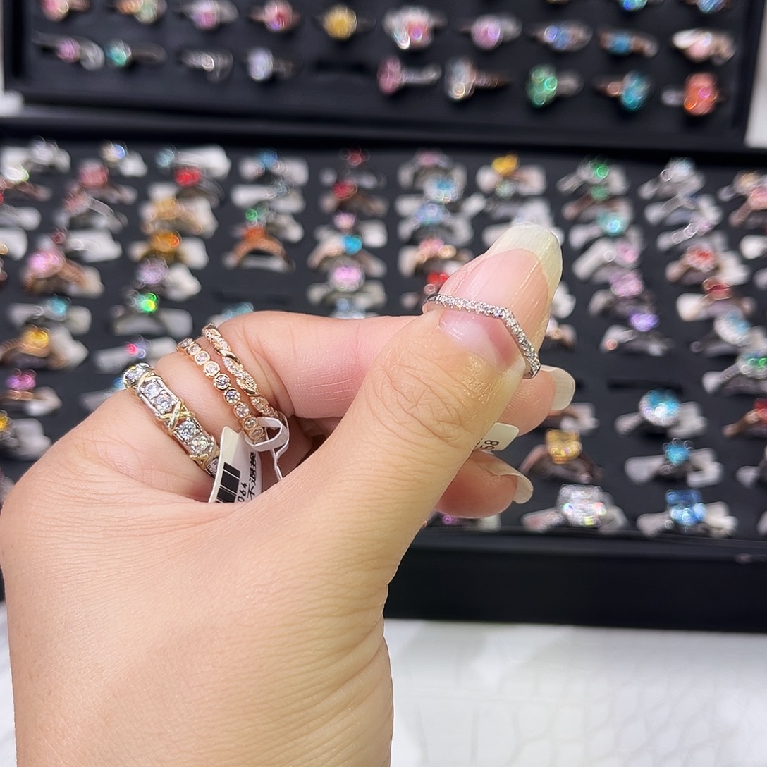 莫桑石非金属SHＫ白 V排戒-10