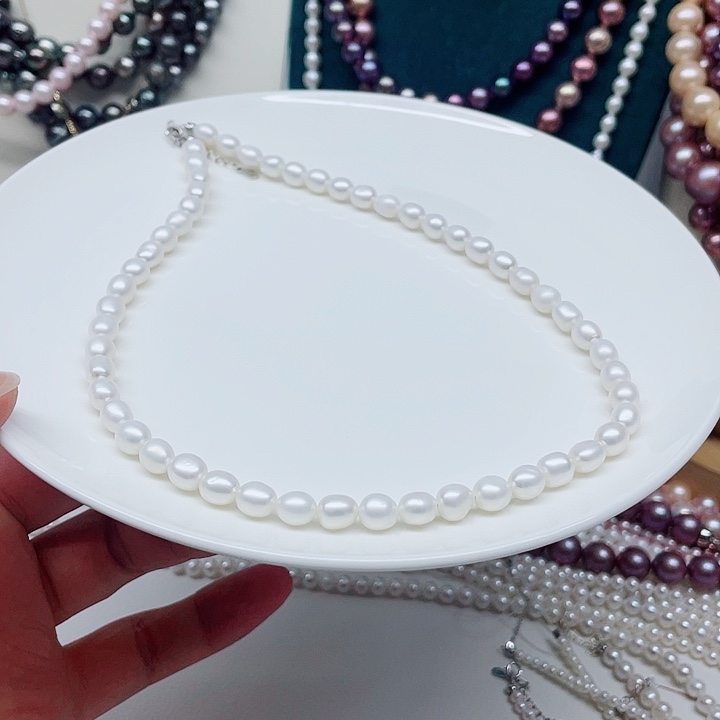 淡水珍珠项链合金6-7mm无核