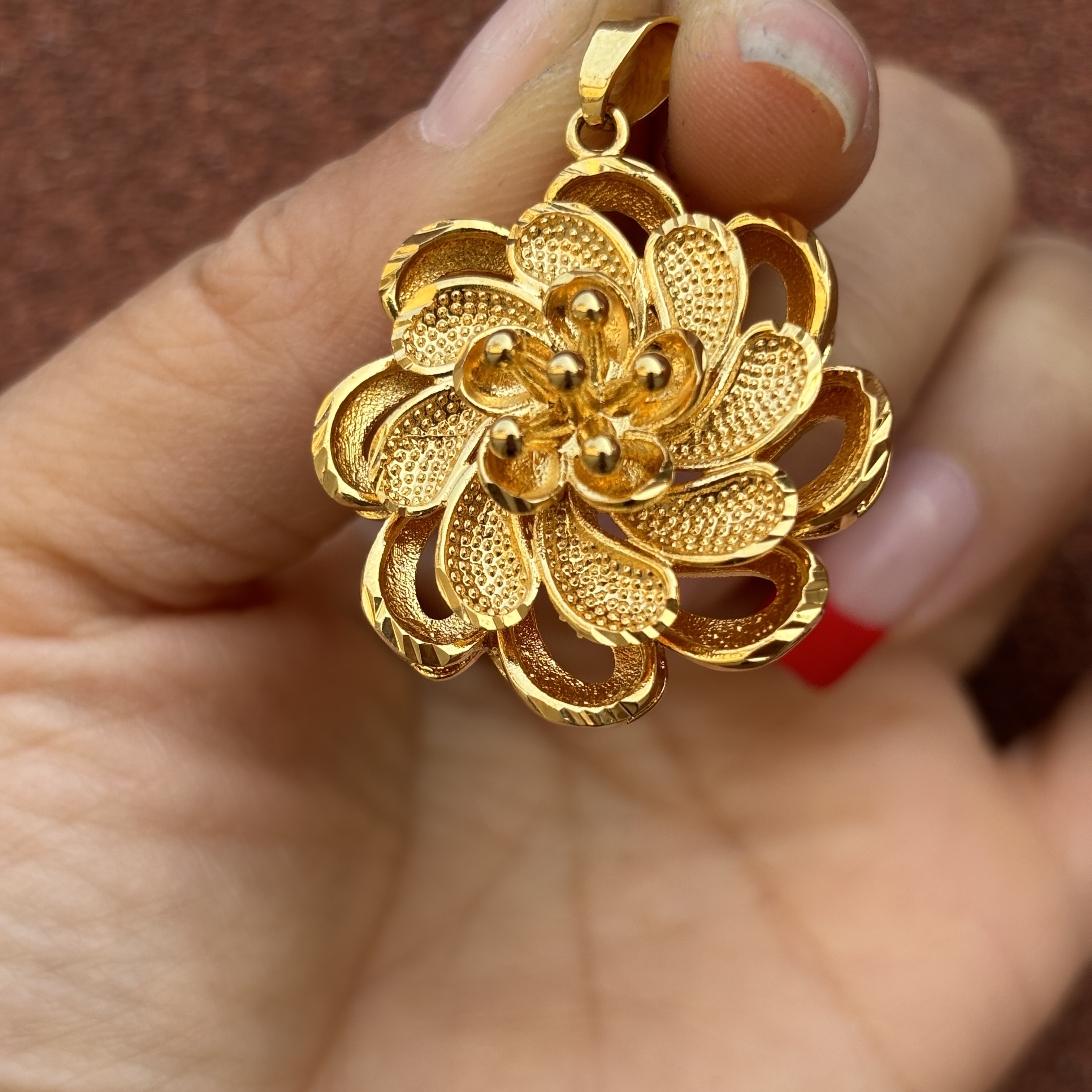 吊坠足银 527精工花朵吊坠