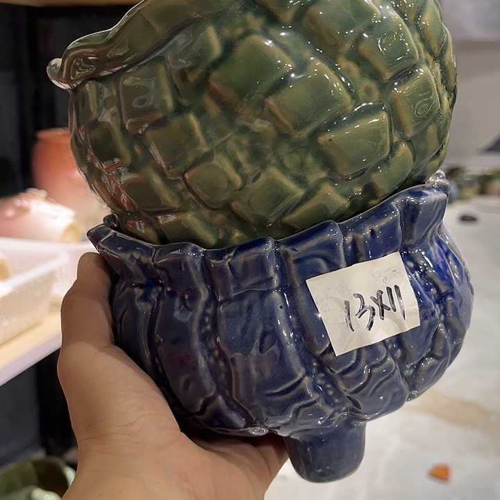 瓷片花盆捏花多肉工艺品