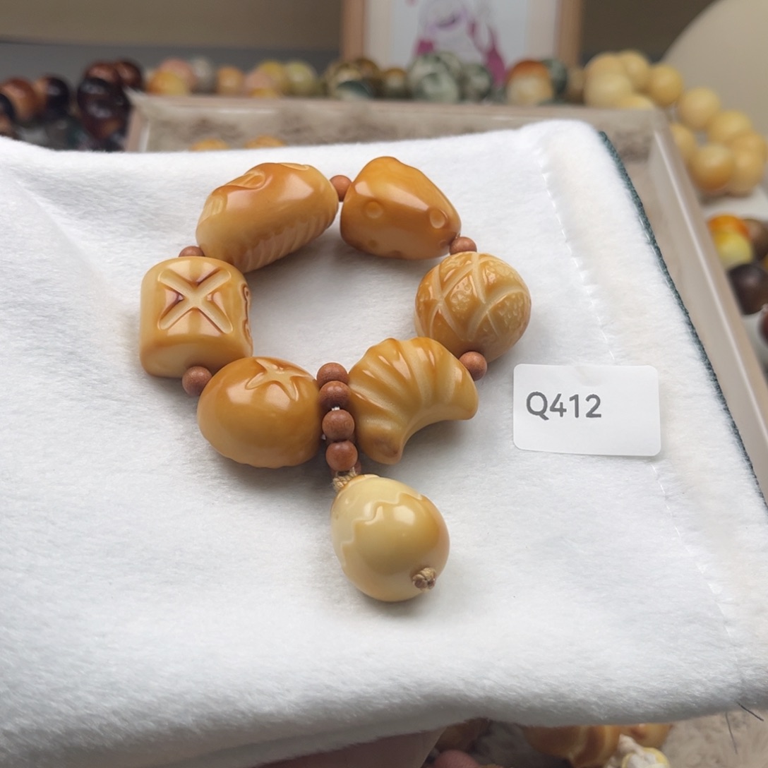 手串菩提根/象牙果豆**子Q412象牙果炭烧面包24mm通货