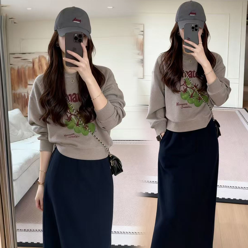 时尚套装裙女2025秋季新款时髦洋气长袖套头卫衣半身裙气质两件套