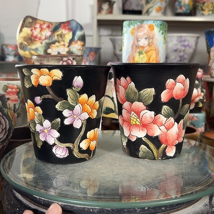 满38包邮 景德镇幸运花盆