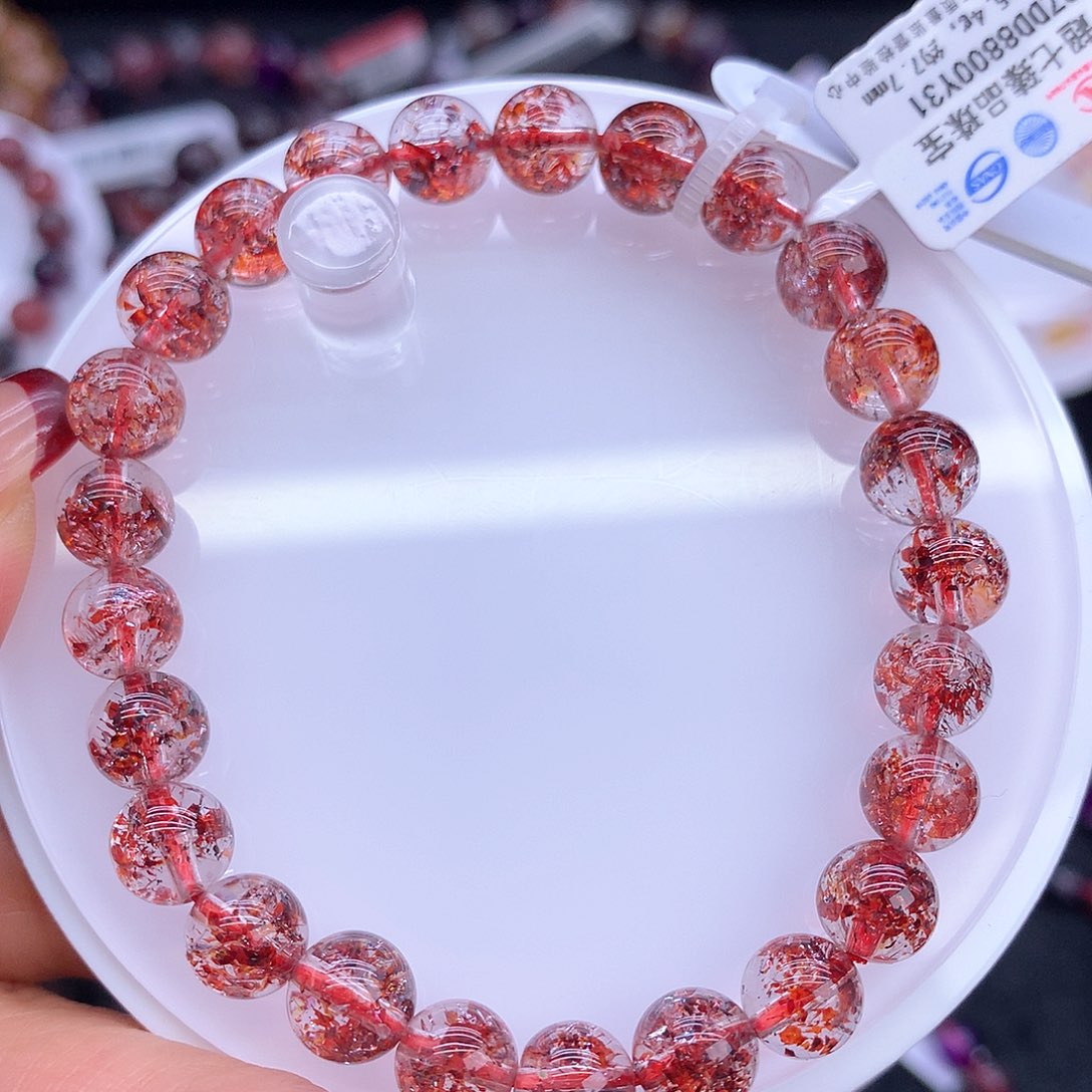 水晶手链未镶嵌超七金草莓