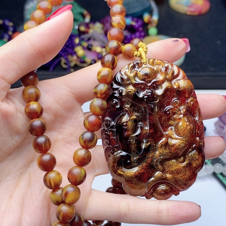 蜜蜡颈饰未镶嵌243套装