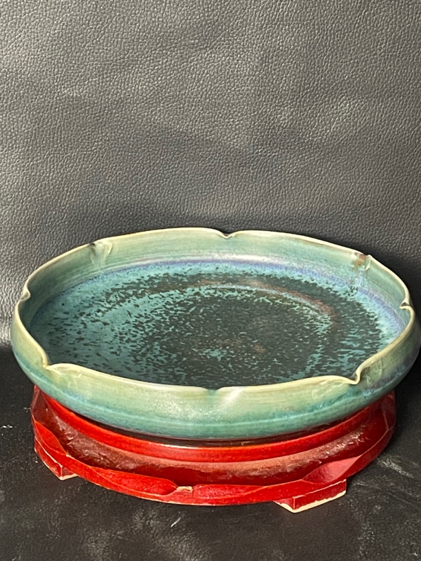 中国神垕钧瓷20公分炭烧手工壶承