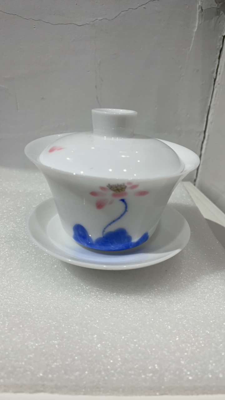 薄胎三才马蹄盖碗 