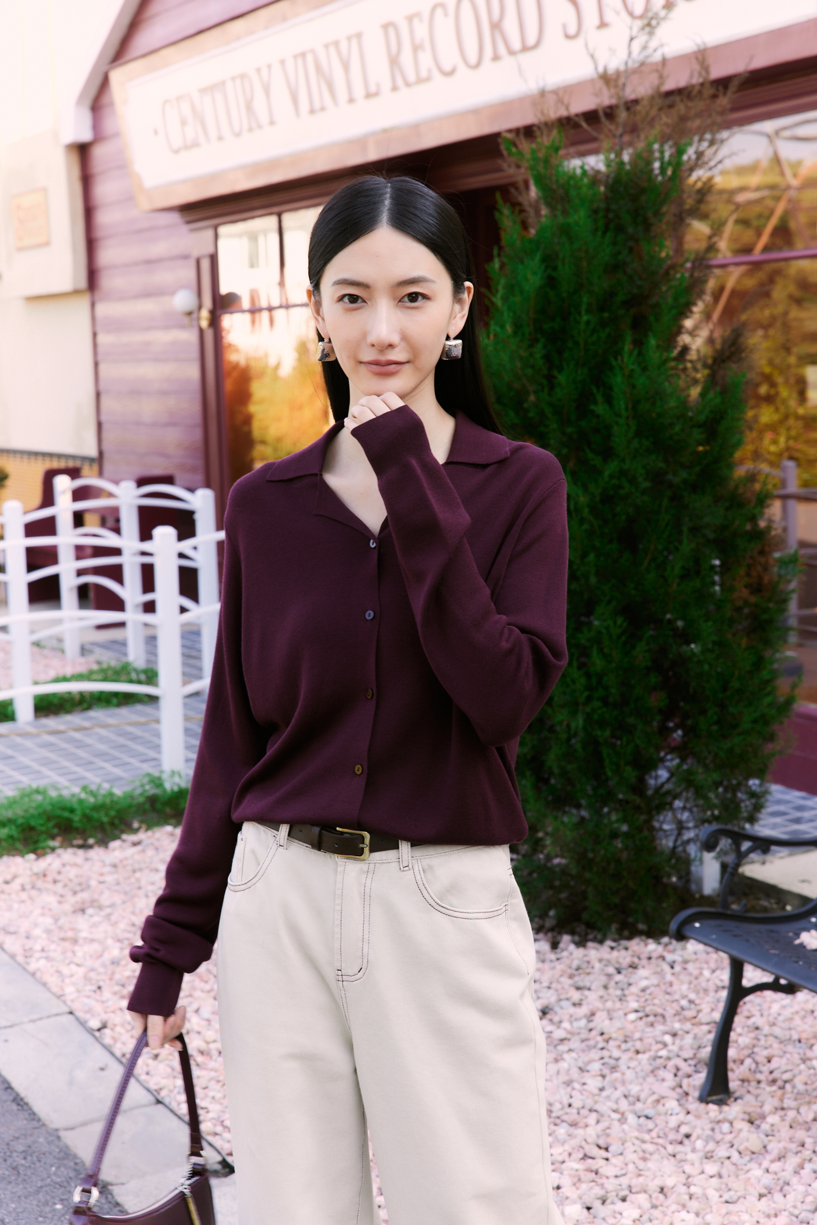 C.crlu可路莎 衬衫式毛衫 25春新款