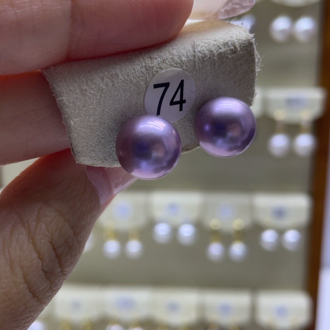 淡水珍珠耳饰18K金镶嵌