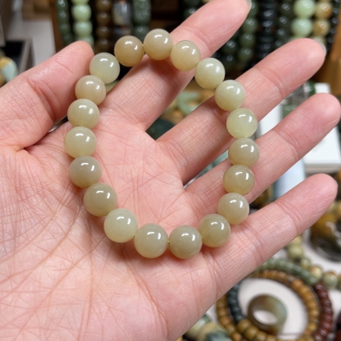 【闪购商品】岫岩老玉（透闪石质玉）手链未镶嵌