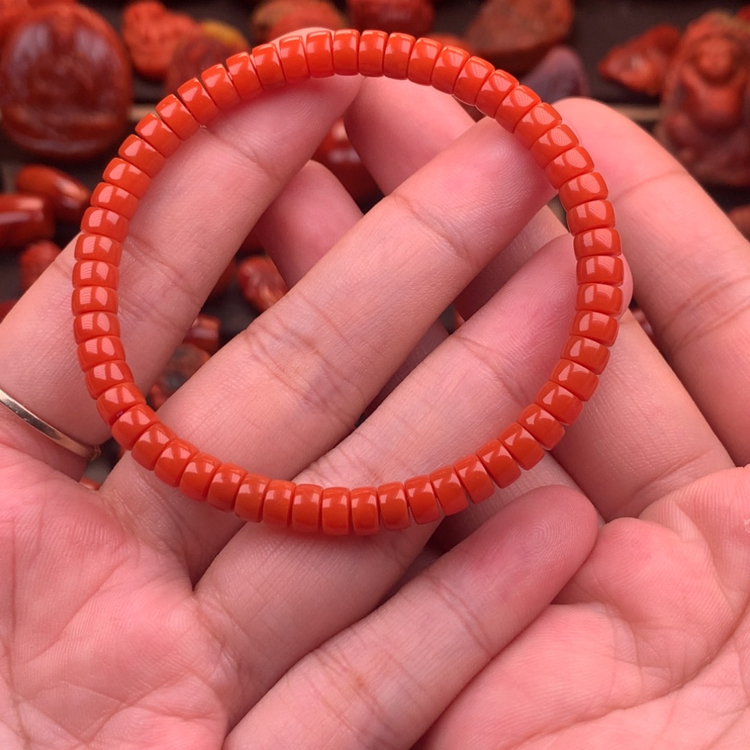 南红玛瑙未镶嵌保山高品精工收藏级货头药片5.6mm