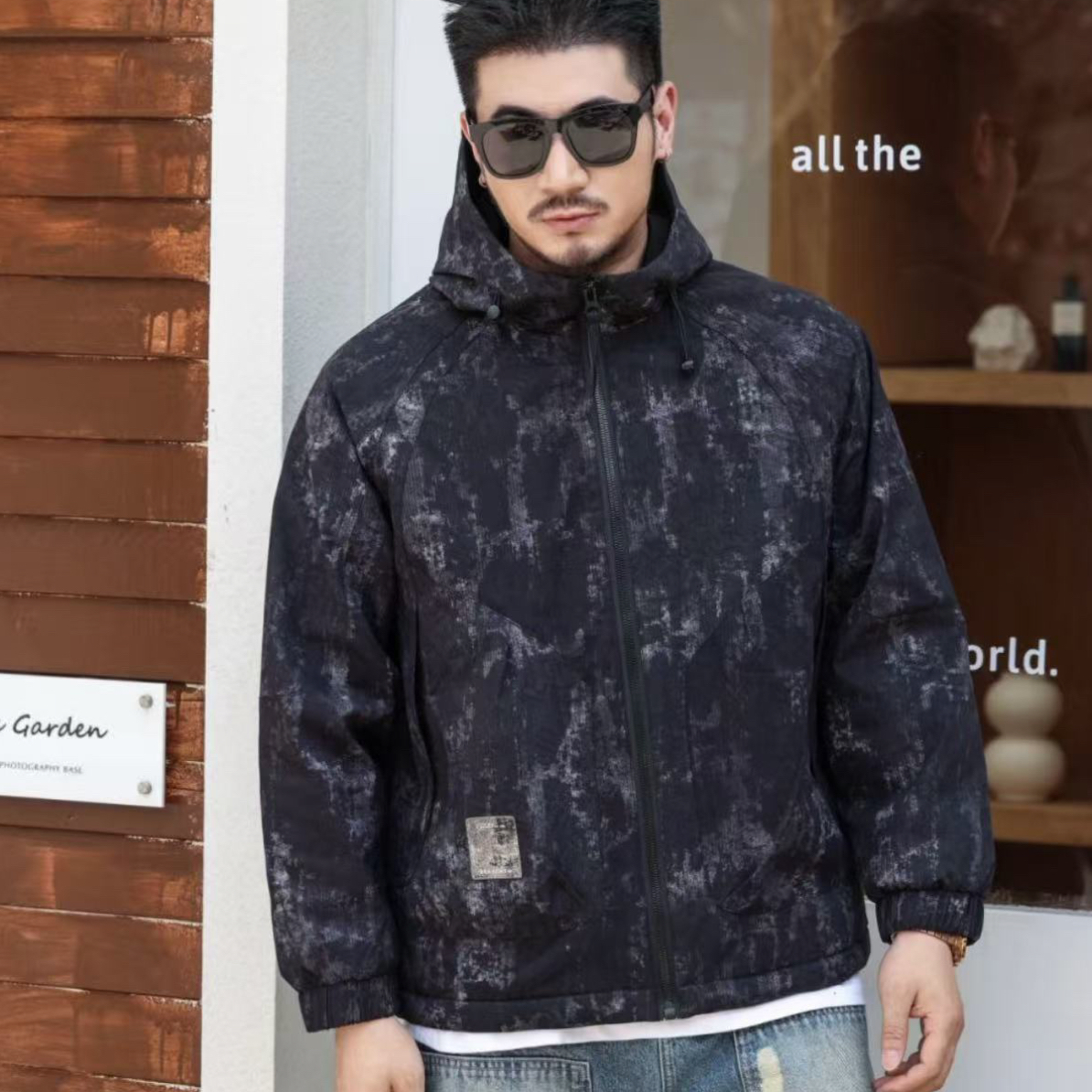 含辰生活秋冬百搭款印花二棉休闲外套248062