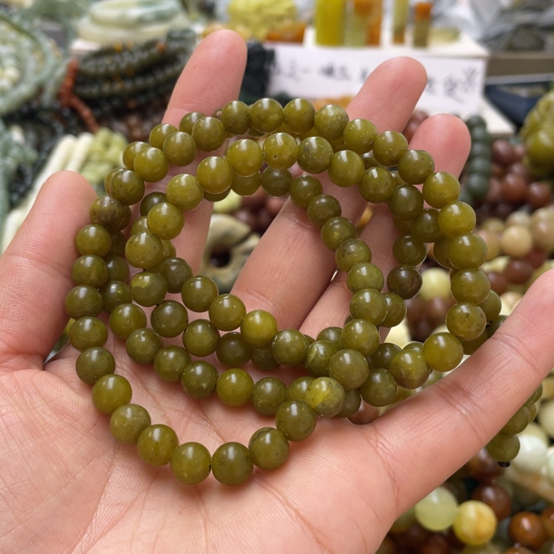 蛇纹石玉手链未镶嵌