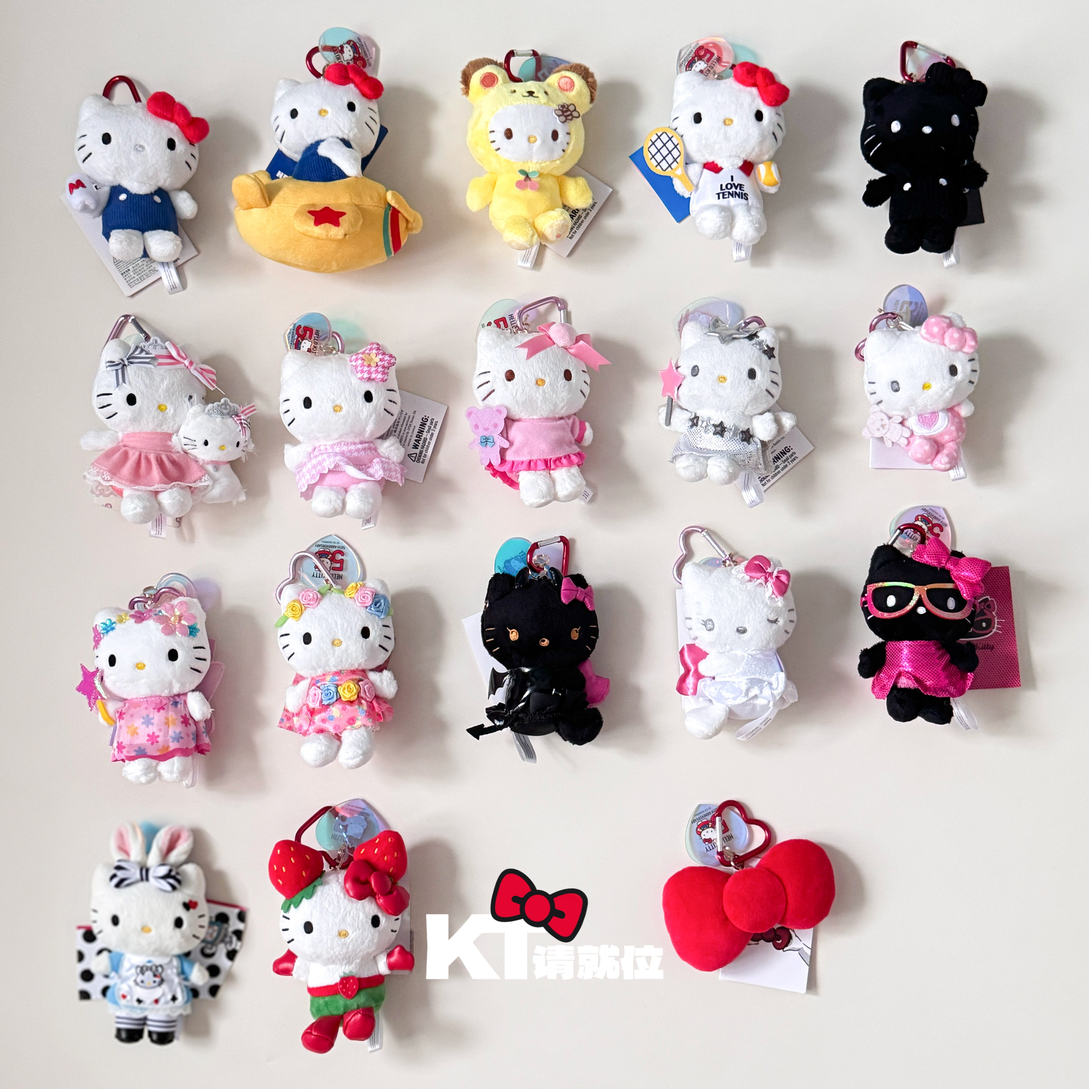 【50周年kitty】飞机天使恶魔玫瑰网球俏咪草莓爱丽丝 三丽鸥挂件