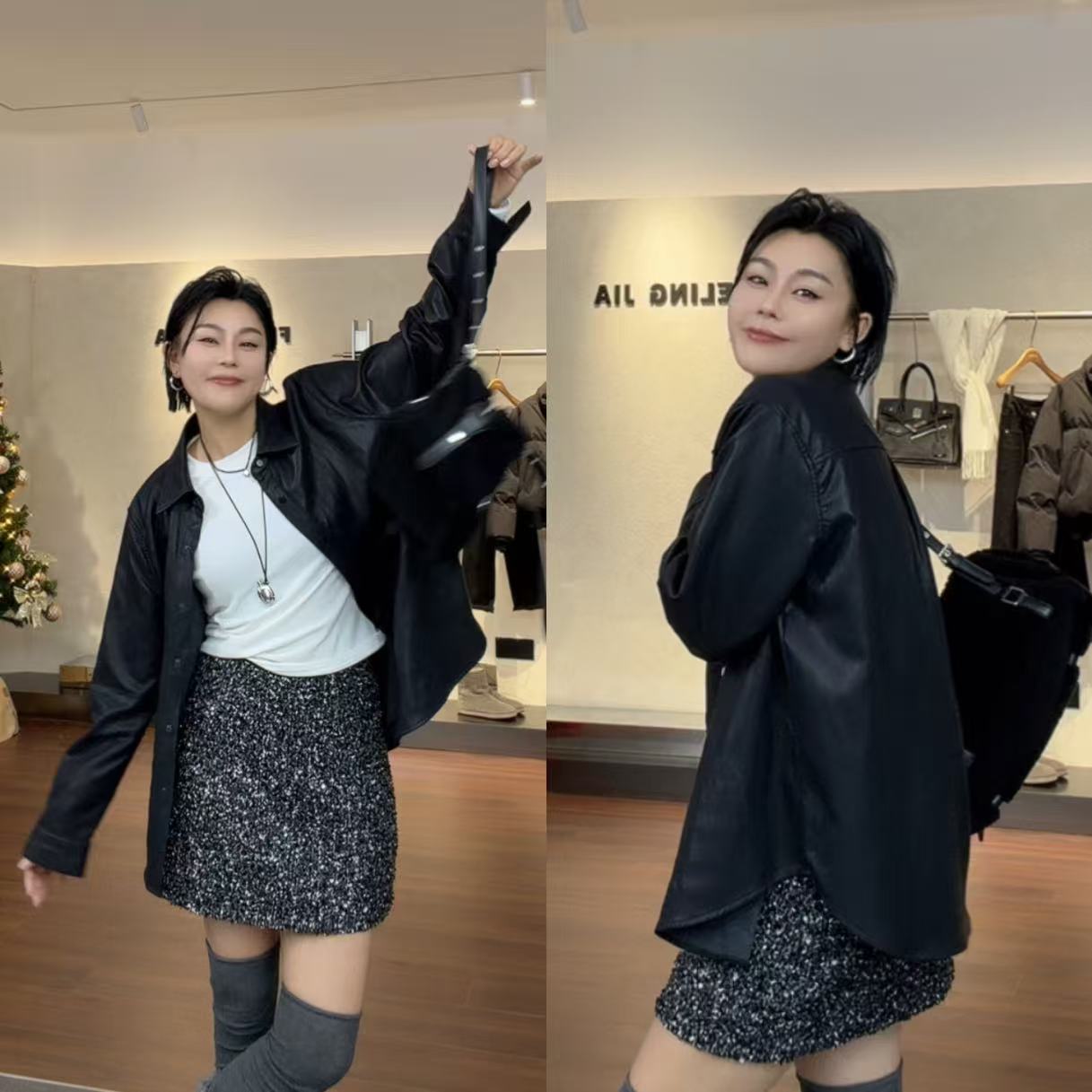 菲林家FL 9210【蛋白衬衣】 百搭翻领蛋白皮衬衣