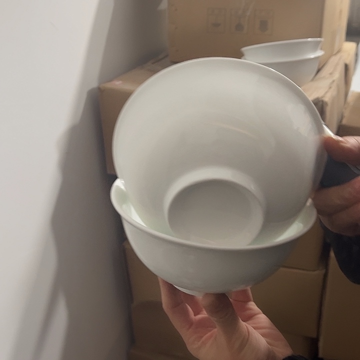 瓷片高白泥六英寸面碗两个微瑕包邮