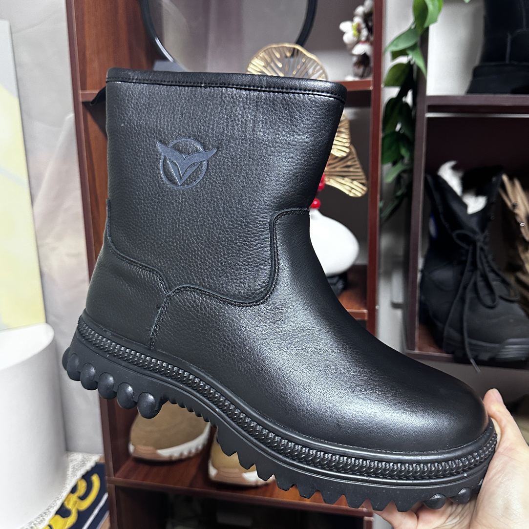 东北头层牛皮羊毛雪地靴男女同款抗寒零下40度6017保暖时尚微瑕疵
