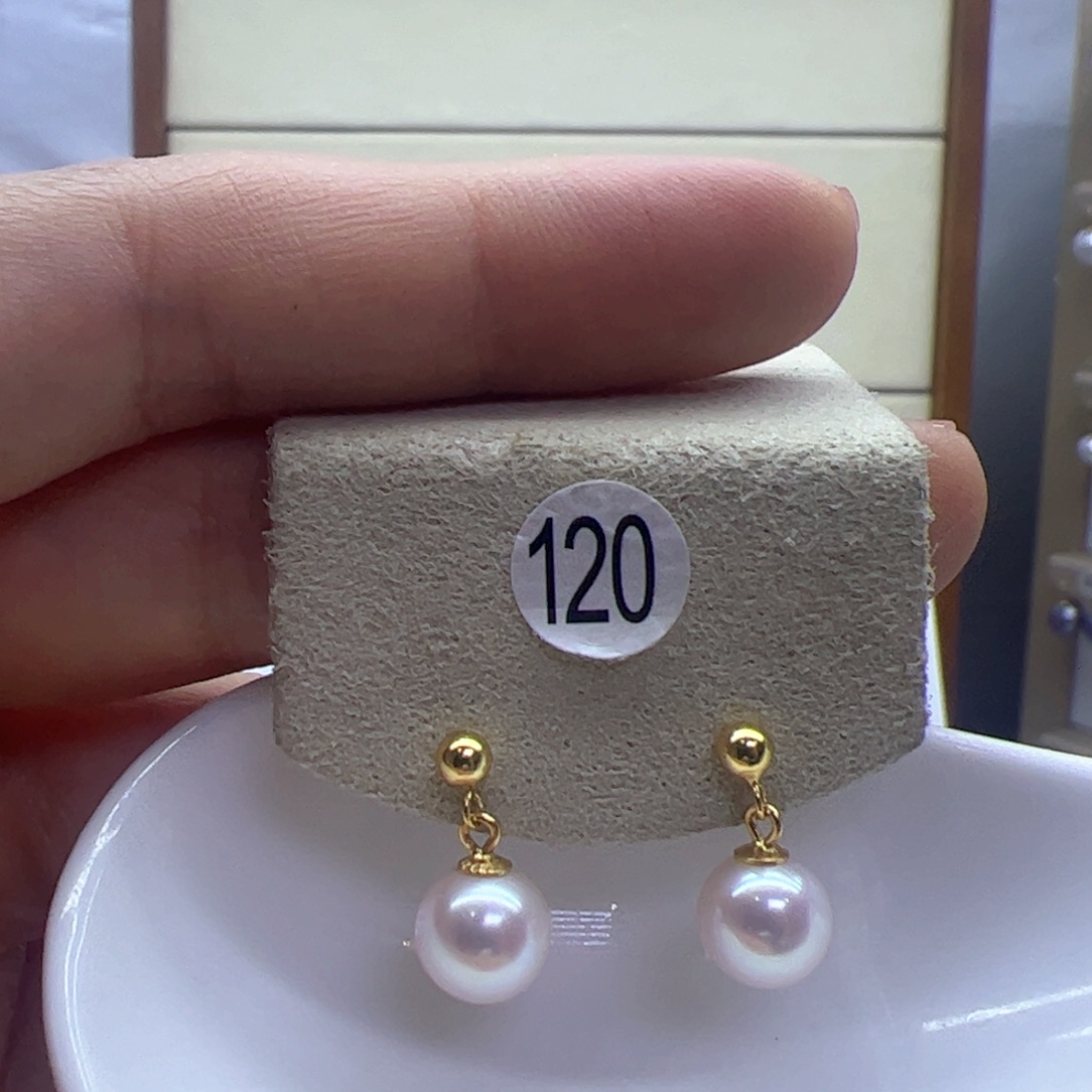 淡水珍珠耳饰银S925镶嵌