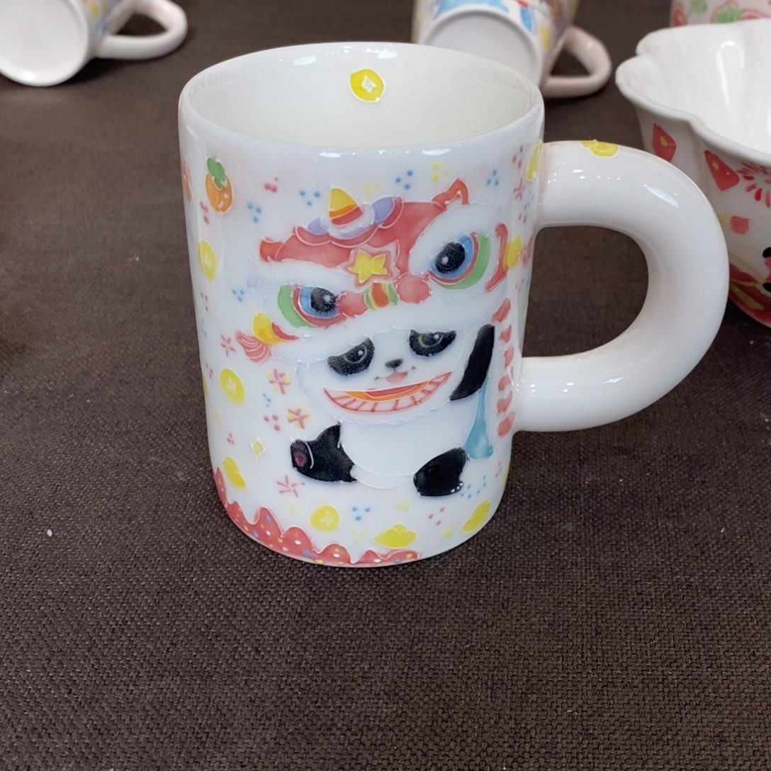 瓷片哈*～熊猫马克杯福利