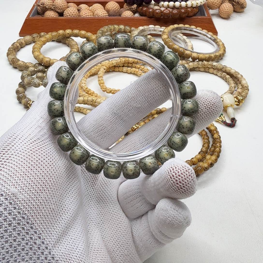 星月菩提吊坠26尊宠糯冰绿星月10左右桶单圈