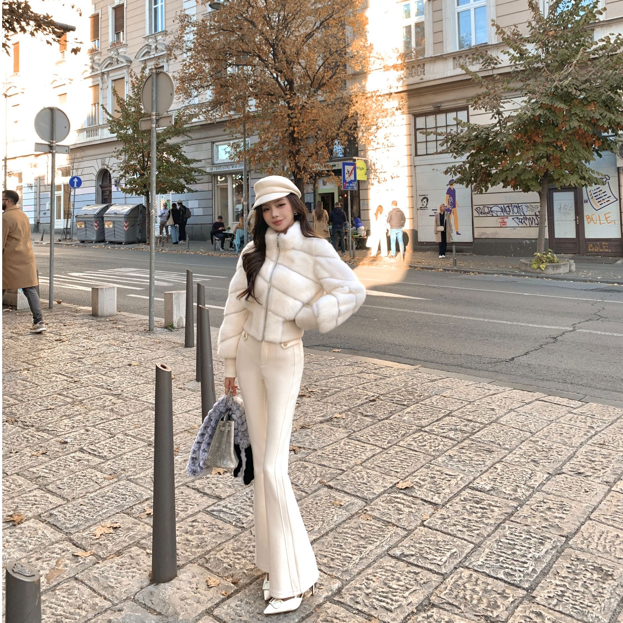 Momoshero【厚乳裤】——不透版“轻职场”420g加厚牦牛绒微喇长裤