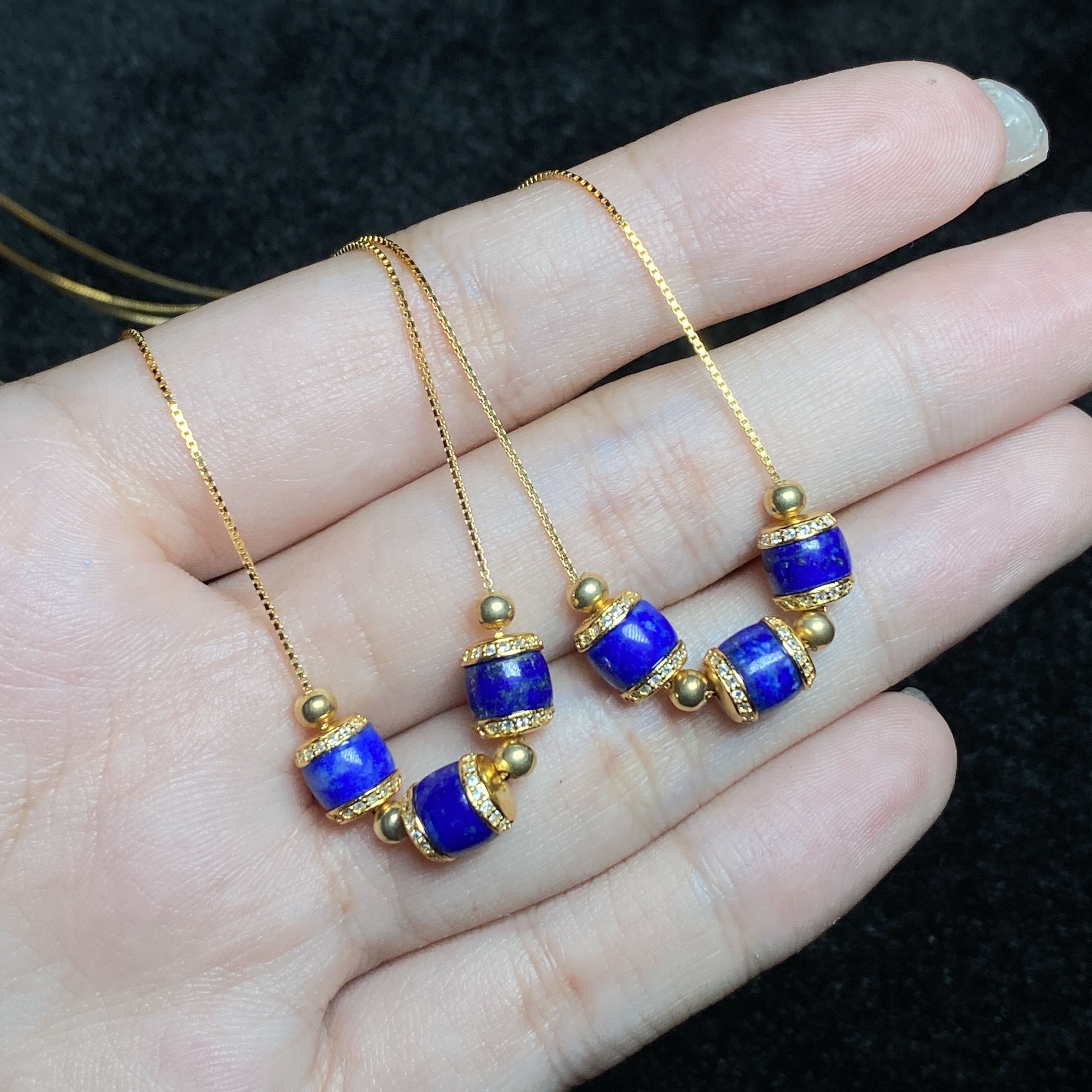 【小北好物】S925银青金石项链约6*6mm【多样性发一件】QL01X1382