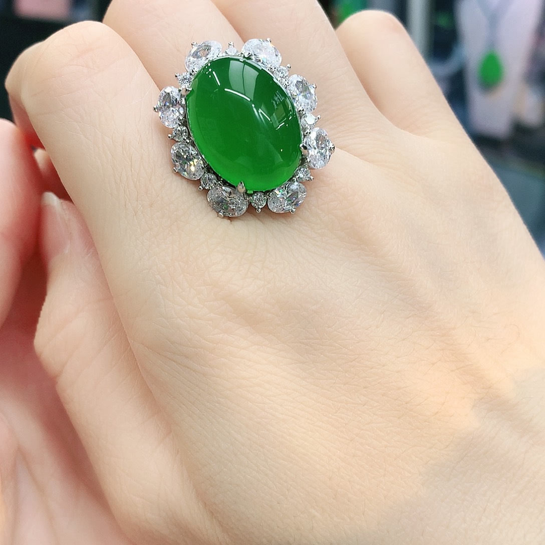 银S925镶嵌戒指玛瑙/玉髓