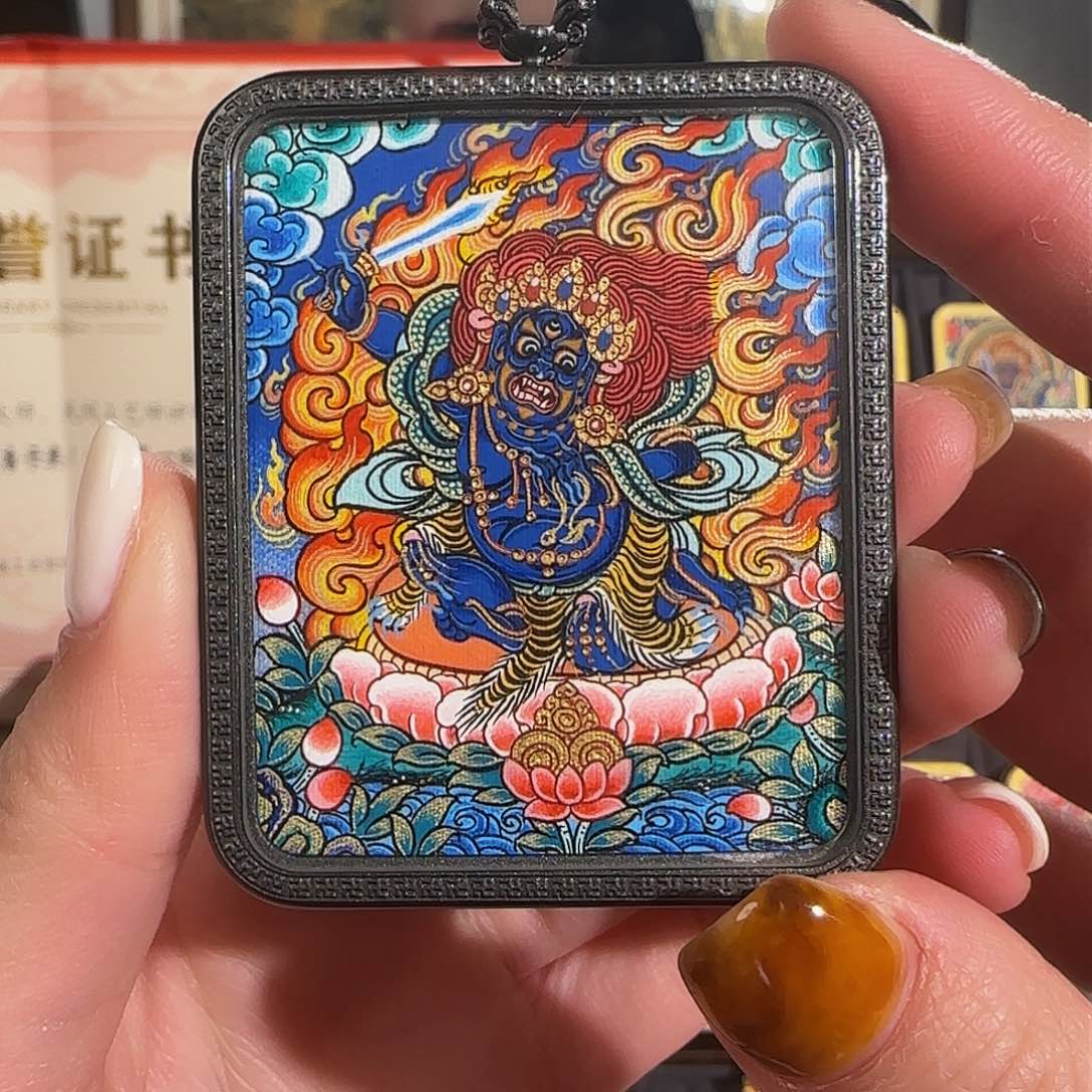 装裱画纯手绘天然矿料 不动 普华东智绘
