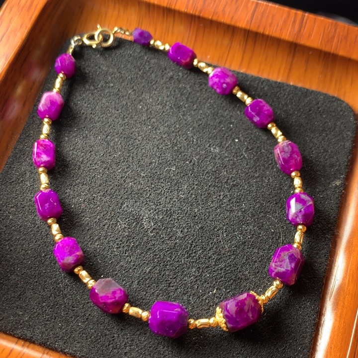 苏纪石（舒俱来）手链18K金镶嵌