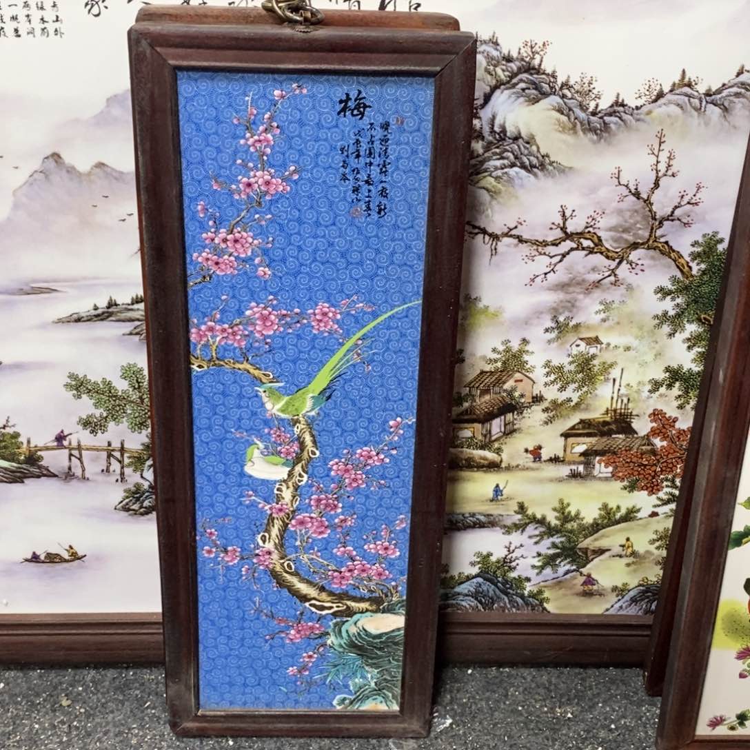 瓷片55*21 景德镇瓷板画柴窑烧制