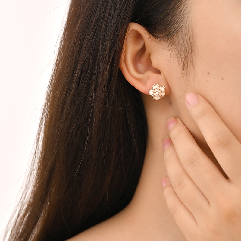 合金耳饰 韩国「设计师」JIAX 山茶花耳钉女925纯银耳饰3