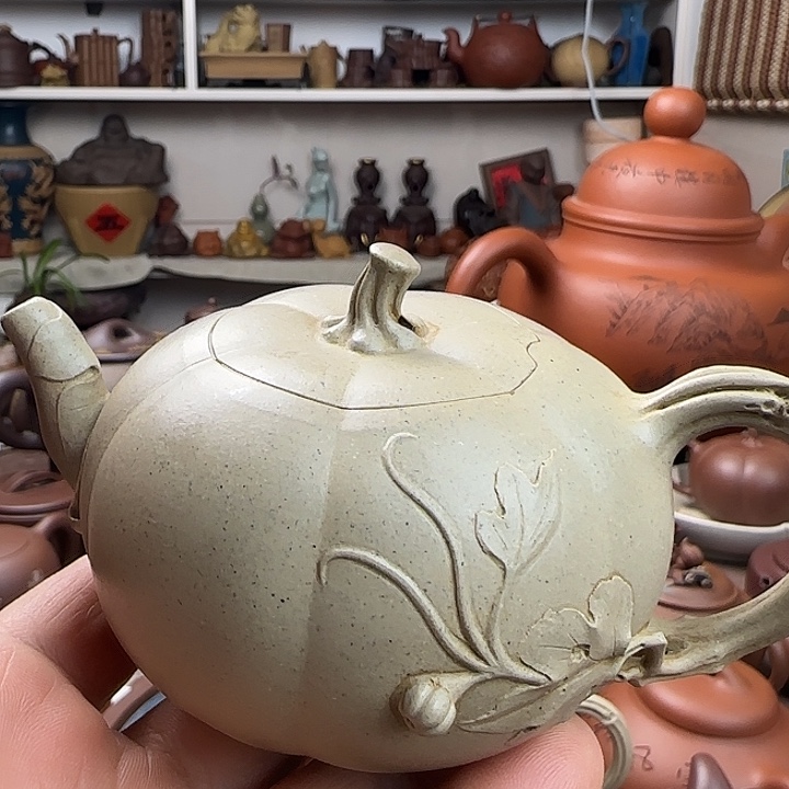 用***4茶壶本山绿泥原矿紫砂全手工