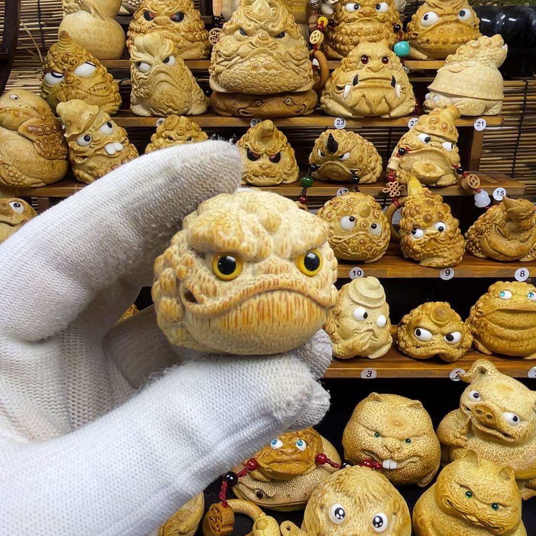 竹个性文玩竹雕金蟾