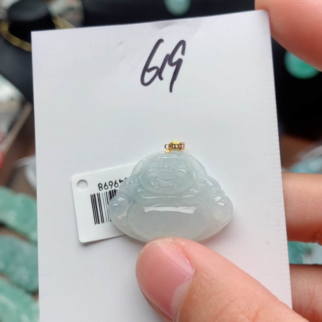 翡翠颈饰18K金镶嵌吊坠