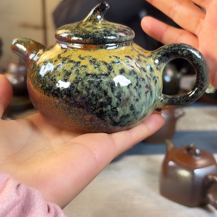 壶柴烧紫砂壶茄瓜