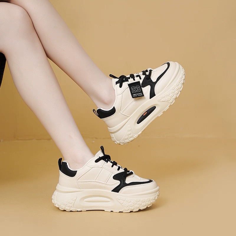 Ou Shi Yuan/欧诗媛春夏皮面板鞋休闲鞋百搭潮鞋MX6605/6605【黑】