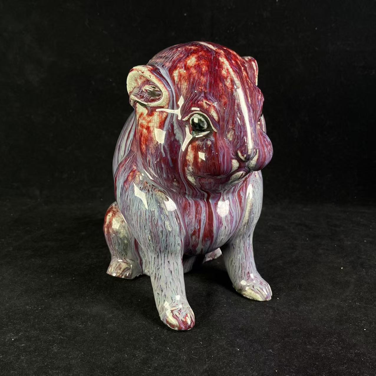 M钧窑卯兔型摆件