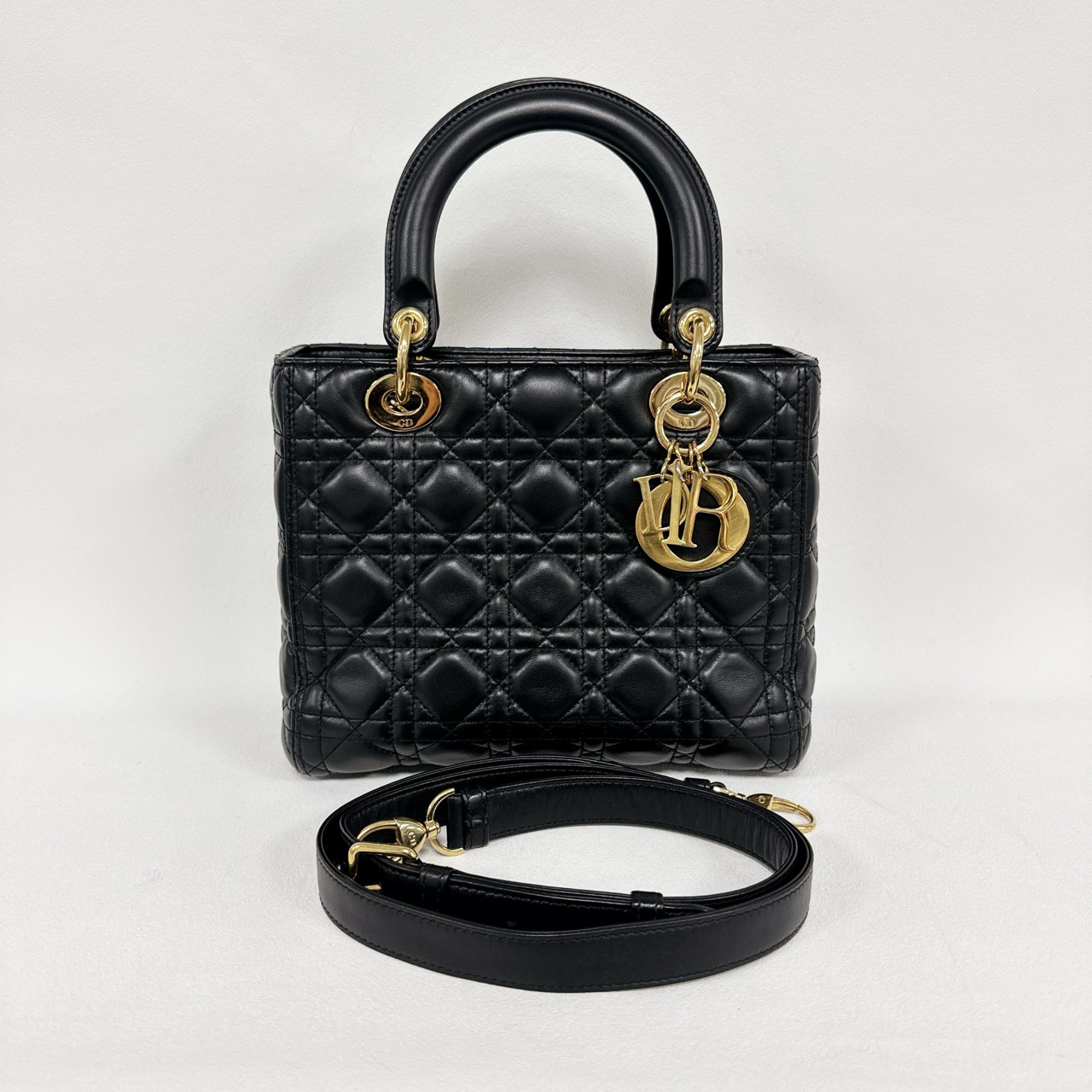 95新 DIOR/迪奥 五格戴妃 黑色金扣  0117