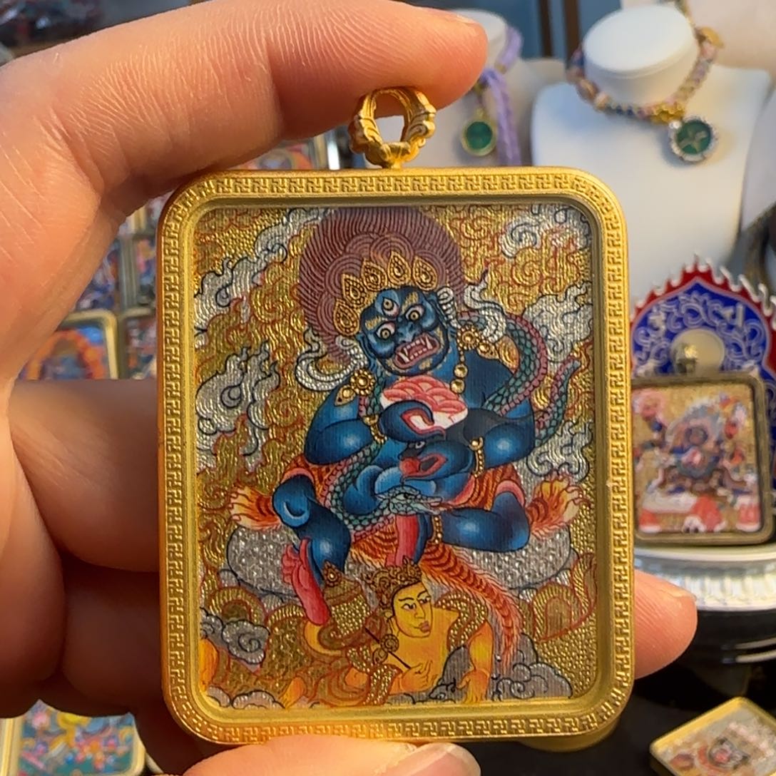 吊坠黑财神➕黄财神热贡唐卡