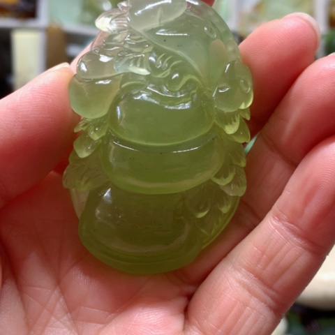 蛇纹石玉手把件未镶嵌