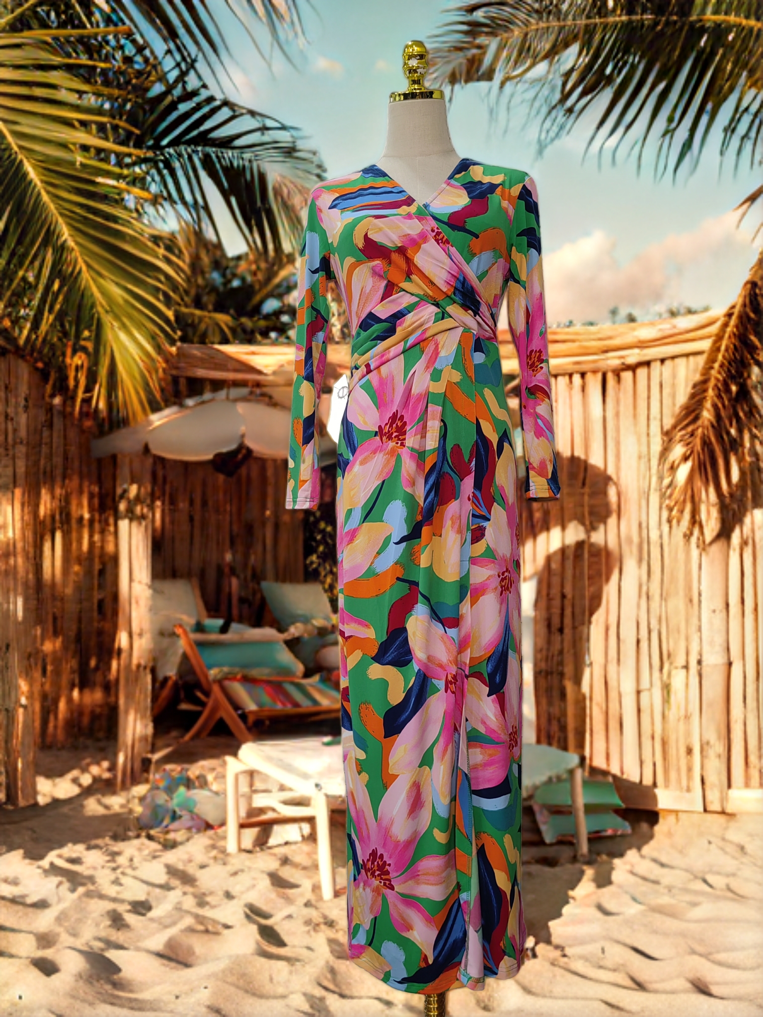 专柜品质高端牛奶丝轻奢显瘦优雅气质女人味连身裙9434