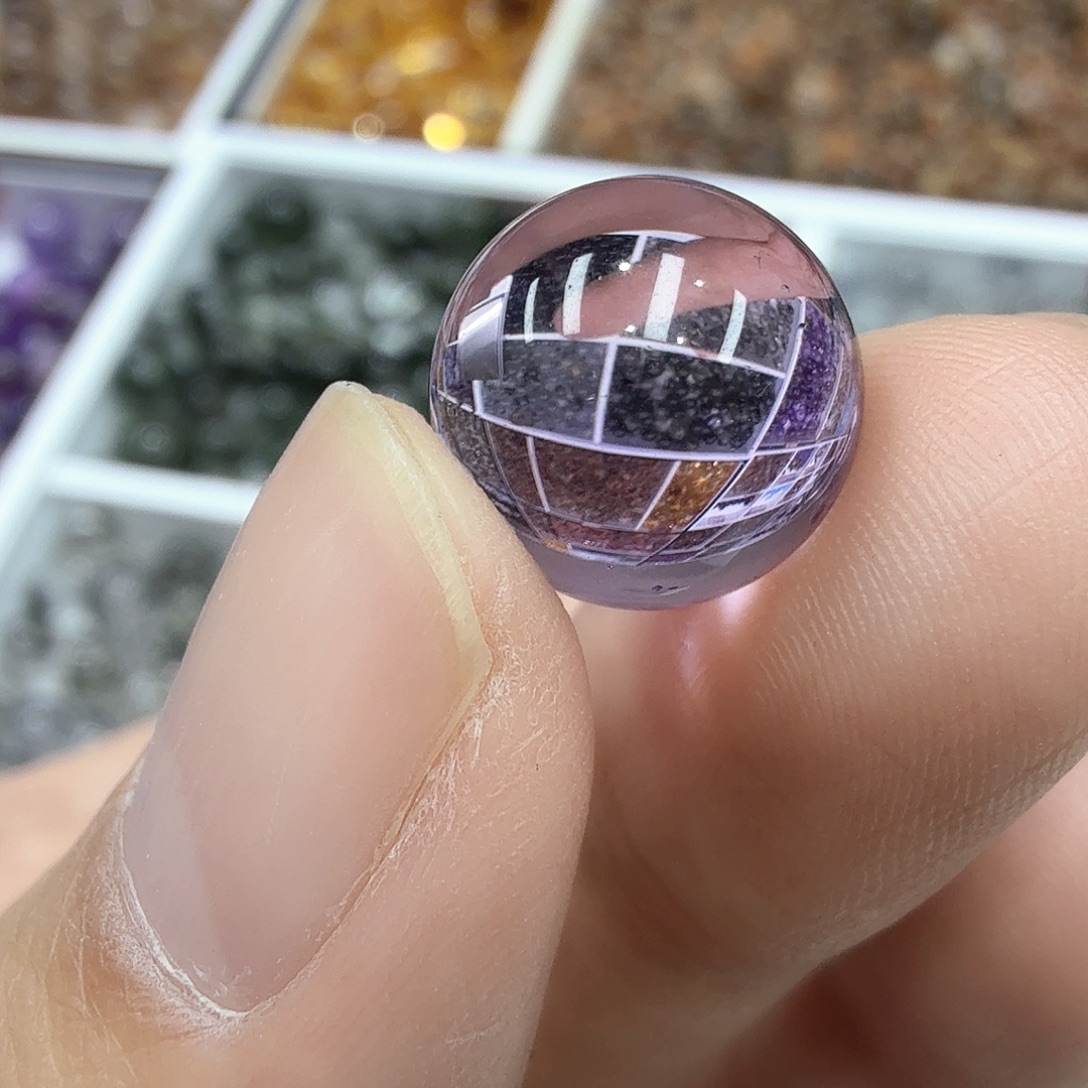 天然辰砂全净体紫黄12.3mm