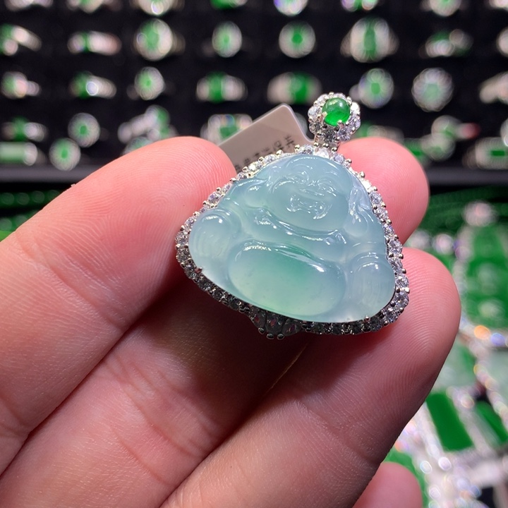 【闪购商品】翡翠颈饰银S925镶嵌佛公