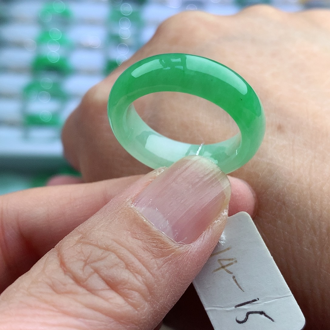 未镶嵌戒指翡翠14-15号