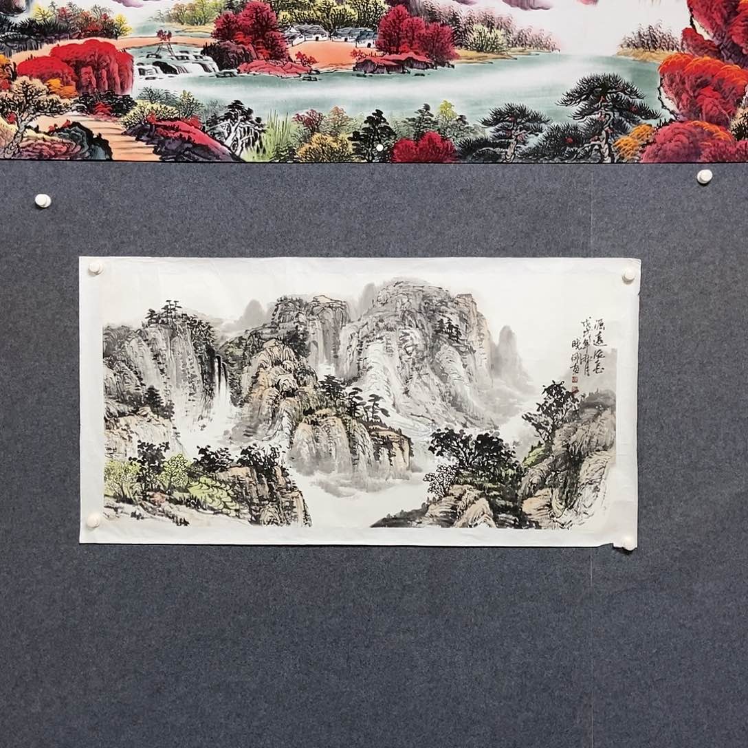 国画四尺山水一副