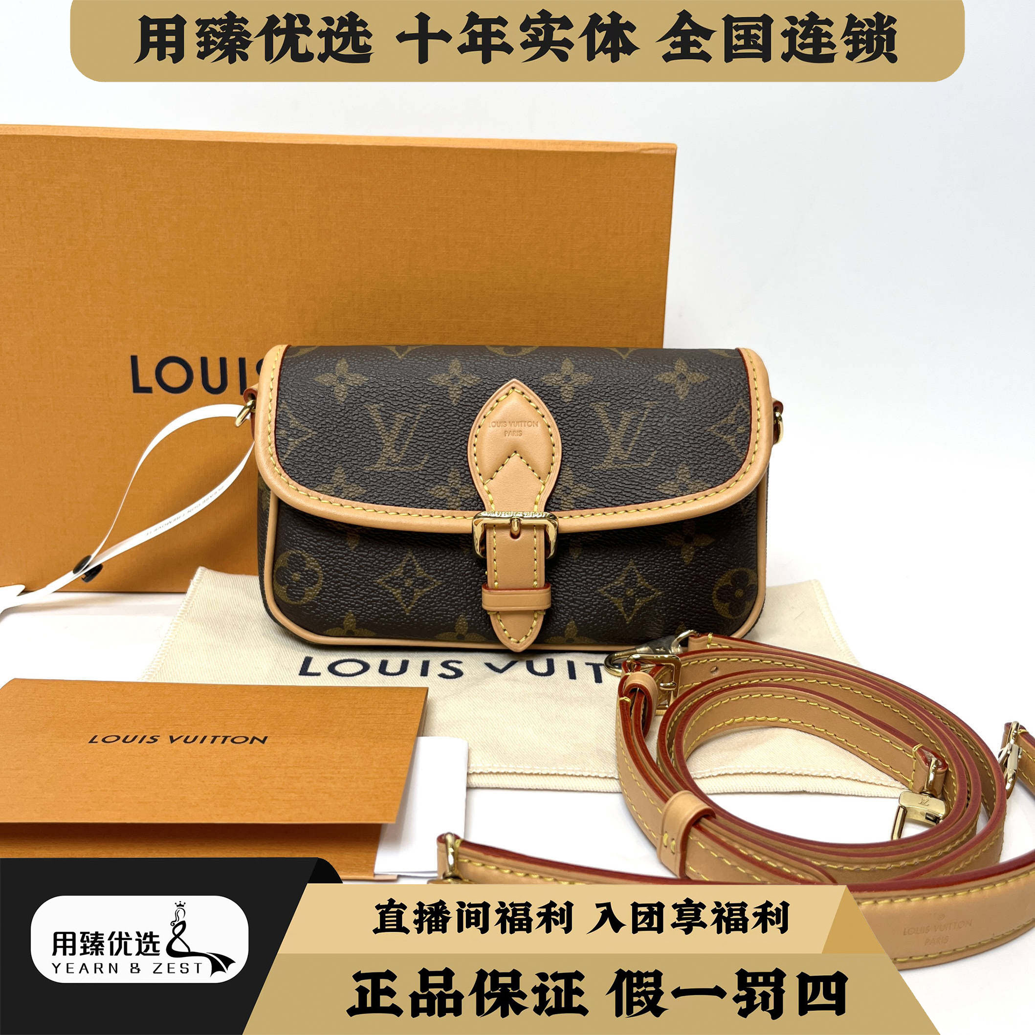 99新 LouisVuitton/路易威登 nano老花斜挎包 芯片款 BC2595126